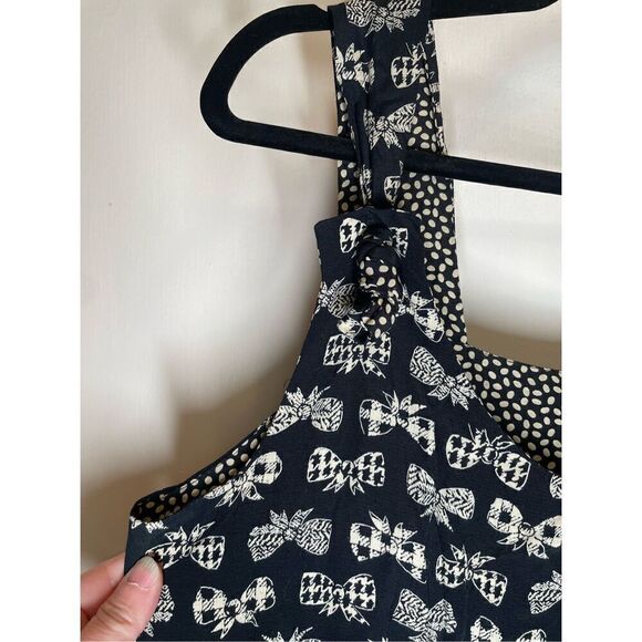 Vintage ROMEO ROMEO black & white Bow print Maxi Dress Size L - Picture 5 of 16